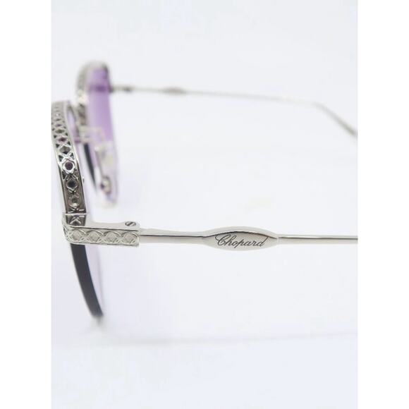 New Chopard SCHD45S 0579 Silver Frame Sunglasses with Purple Gradient Lenses main image 4